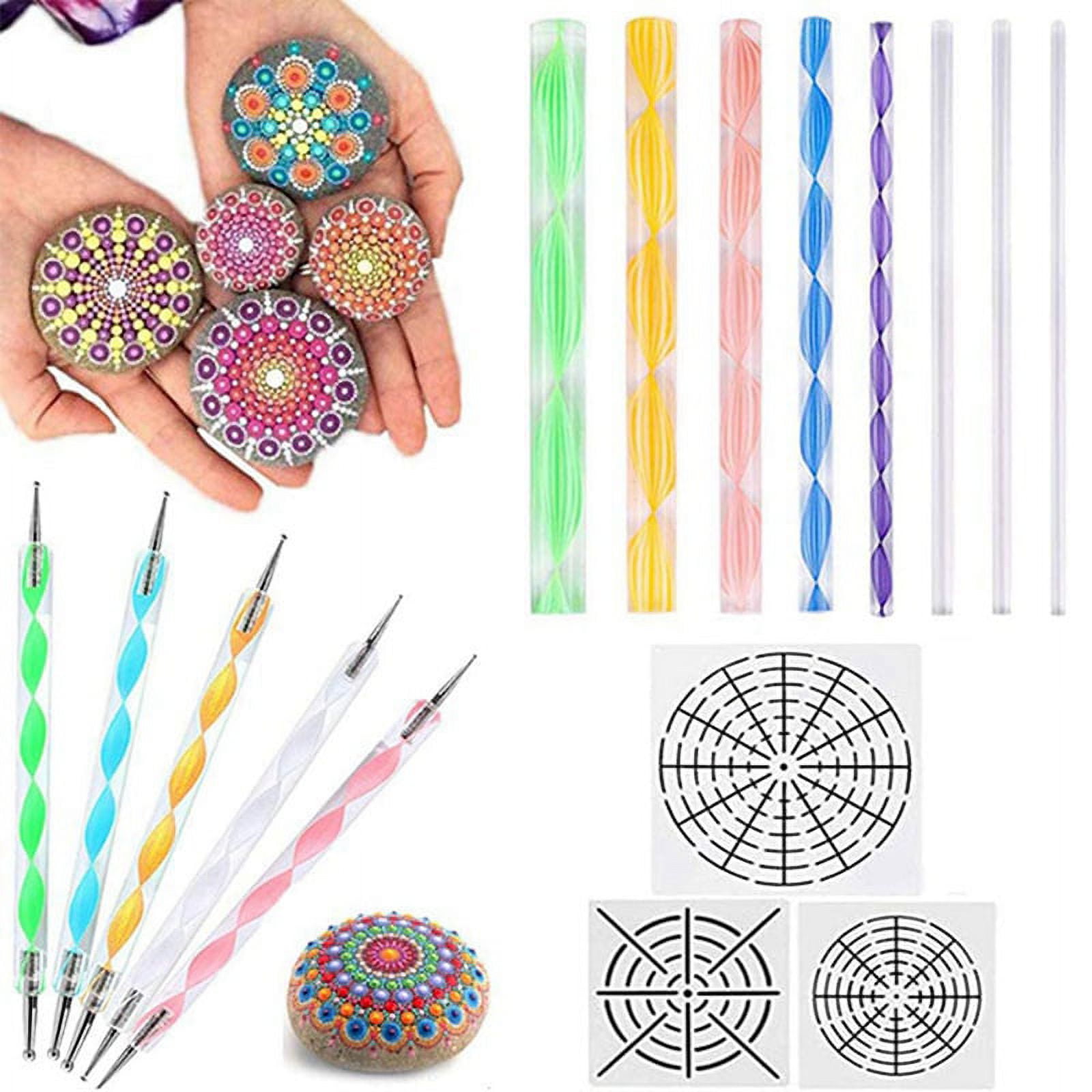 320 Pcs Mandala Dotting Tools for Painting Rocks Mandala Stencils Kit Stylus Clay Sculpting Carving Tools