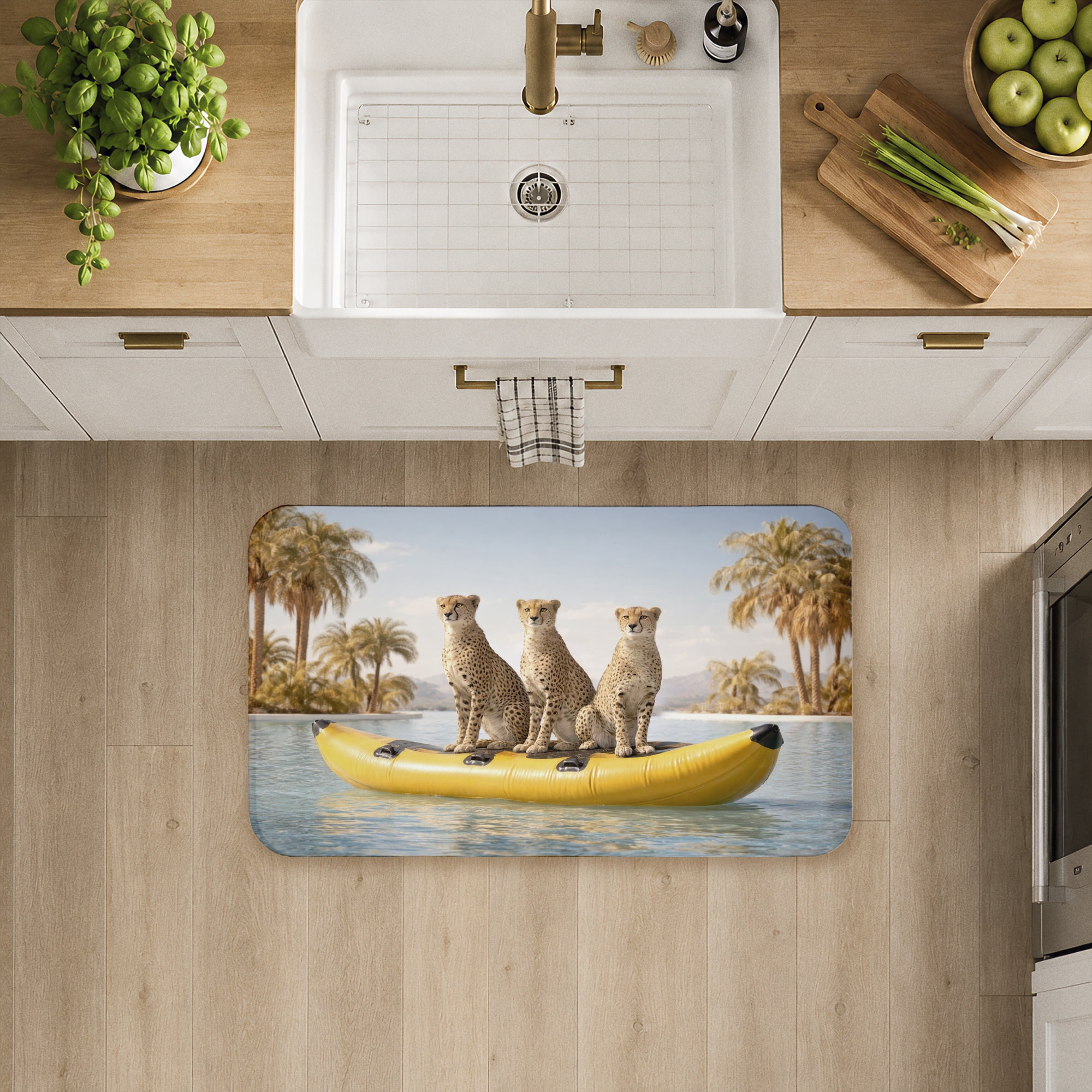 Stupell Industries Three Cheetahs on Lake Printed Anti-Fatigue Floor Mat, design by Ziwei Li