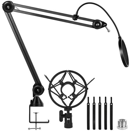 Microphone Boom Arm, Heavy Duty Mic Arm Stand, Microphone Stand Suspension Scissor Boom Stands( 13.8 Inch/35cm )