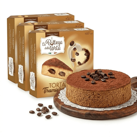 Chocolitaly Pack of 3 Italian Sponge Cakes – Soft Pound Coffee Pastry – Individually Boxed Premium Bakery Fresh Snack Cake Dessert – Ready to Serve – Tiramisu Flavor – Made in Italy