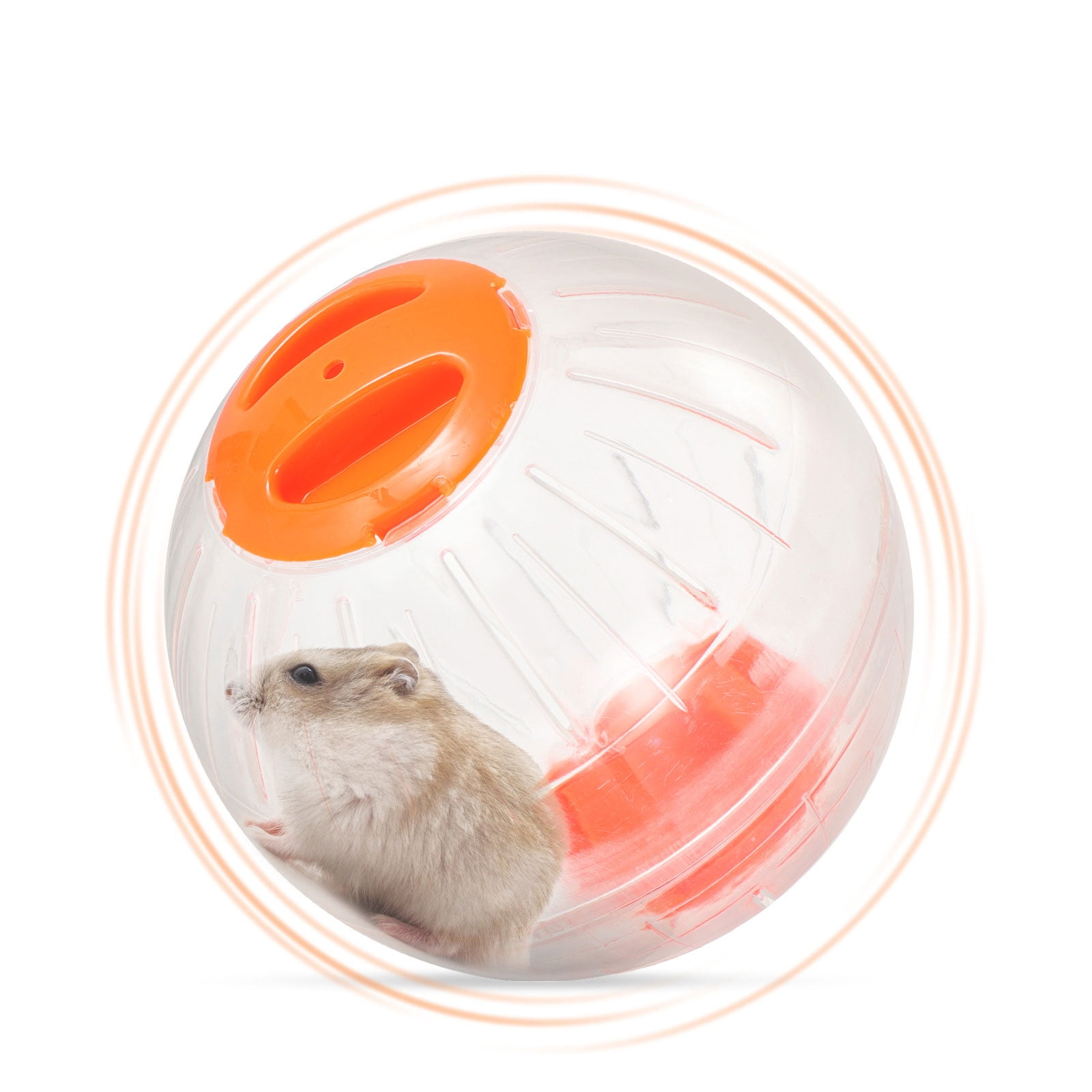 HEANUJJ 2Pcs Small Pet Exercise Balls Orange Plastic Running Wheels for Hamsters and Gerbils