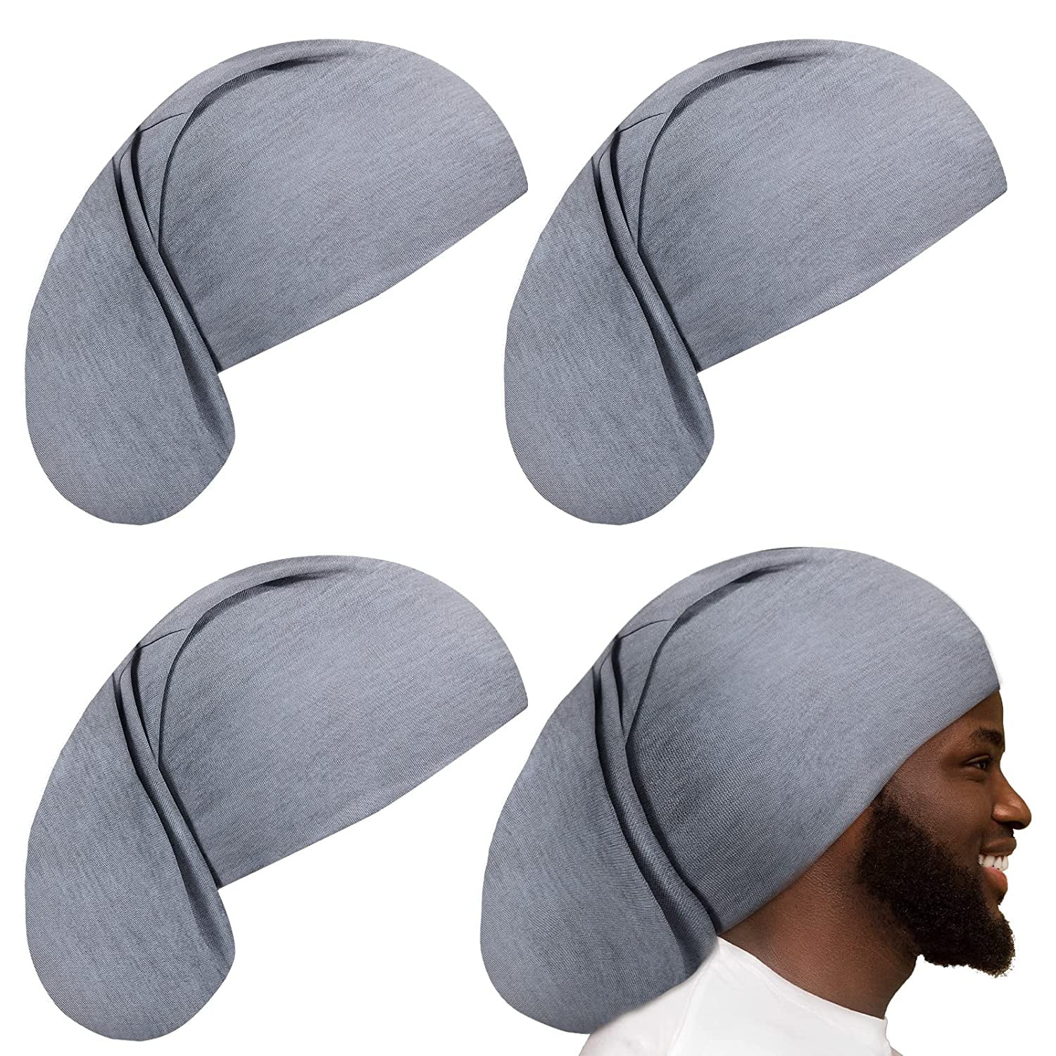 TESNN 4 Pieces Dreadlock Cap Long Hair 