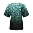 thumbnail image 4 of TSADFHJI Chandails pour Femmes en Coton Mode Décontractée pour Femmes Dégradé à Paillettes Imprimé Col Rond T-Shirt Ample, 4 of 5