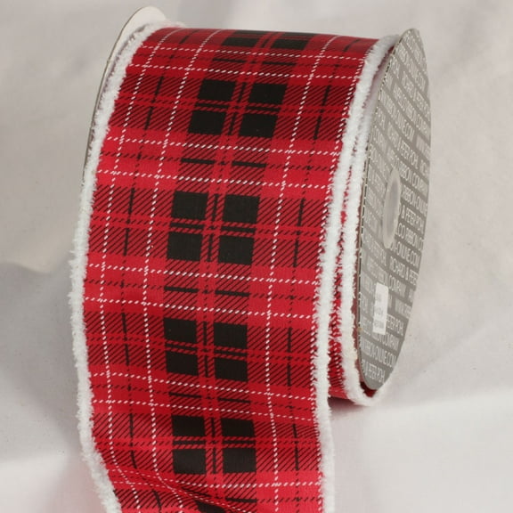 The Ribbon People Red and Black Plaid Wired Craft Ribbon 4" x 20 Yards