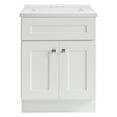 thumbnail image 5 of Design House Brookings 25" x 22" Assembled Shaker 2-Door Bathroom Vanity with Cultured Marble 4" Centerset Solid White Top, Sherwin Williams® White/White, 5 of 24
