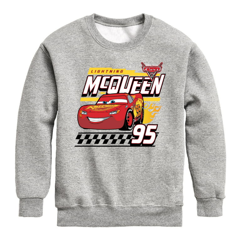 Disney's - Lightning McQueen 95 - And Youth Crewneck Fleece Sweatshirt - Walmart.com