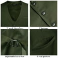 thumbnail image 7 of HISDERN Men's Suit Vest Business Formal Dress Waistcoat Vest with 3 Pockets for Suit or Tuxedo Green, 7 of 7