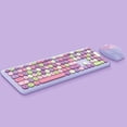 thumbnail image 5 of Mofii 666 Wireless Keyboard and Mouse Combo Set, 2.4G Retro Round Punk Keycaps, 110 Keys Typewriter Style, Ergonomic Optical Mouse, 32.8 ft / 10m Range for PC Mac Office - Purple, 5 of 5