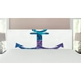thumbnail image 1 of Anchor Headboard, Patterned Anchor Image Marine Elements Soul Emblem Oceanic Art Print, Upholstered Decorative Metal Bed Headboard with Memory Foam, King Size, Purple and Blue, by Ambesonne, 1 of 4