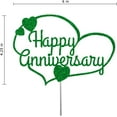 thumbnail image 2 of Happy Anniversary Glitter Cake Topper, Party Decorations, Sturdy Doubled Sided Glitter, Acrylic Stick (Green), 2 of 4