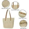 thumbnail image 3 of Kukuzhu Womens Large Straw Beach Tote Bag Handmade Woven Shoulder Bag Handbag Purse for Summer, 3 of 6