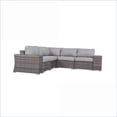 thumbnail image 4 of Outdoor 7-Piece Modern Modular Sectional Sofa, Fully Assembled, Patio Seating for 4, Slate Gray Cushions | Wicker | Grey Mix, 4 of 9