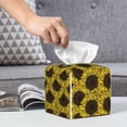 thumbnail image 6 of Logiee Tissue Box Cover 5X5X5'' PU Leather Tissue Holder Square Tissue Cube Box Organizer for Bathroom Vanity Countertop,Car,Night Stands,Office,Home,Kitchen (Sunflowers 3), 6 of 8