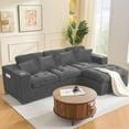thumbnail image 3 of Fnkosi Sectional Sofa Modern Modular Cloud Couch with Deep Seating Upholstered Sofa for Living Room Bedroom, Corduroy Upholstery, Gray, 3 of 10
