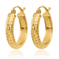 thumbnail image 5 of 14K Solid Yellow Gold 3.5x17mm Round Medium Hoop Earrings, 5 of 10