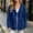 Dark Blue, variant on Cmtiyu Denim Jacket for Women, Long Sleeve Drawstring V Neck Open Front Washed Denim Jackets, Casual Loose Fit Outerwear Jacket with Pockets, S-3XL