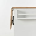 thumbnail image 6 of Harper & Bright Designs Kitchen Cart with Wood Top and Drop Leaf Breakfast Bar, Rolling Mobile Kitchen Island with Storage and Towel Rack, 6 of 8