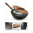 thumbnail image 3 of 12.5" Wok Pan- Woks And Stir Fry Pans, Carbon Steel Wok, Flat Bottom Wok With Lid Suits For All Stoves, 3 of 6