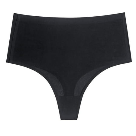 Hvyesh Seamless Thongs for Women No Show Thong Panties for Women No Line G-String Thongs Ice Silk Shapewear Underwear