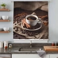 thumbnail image 5 of Hot Coffee Sheer Curtains 108 Inches Extra Long, Cinnamon Cafe Beans Latte Cup Rustic Vintage Light Filering Curtains, Privacy Drapes Simi Floor to Veiling Curtain for Living Room Window Treatment, 5 of 9