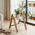 thumbnail image 6 of Asopheer 2 Step Ladder, Lightweight Folding Step Stool with Extra-Wide Anti-Slip Steps, 330 lbs Capacity, Compact Space-Saving Design for Closet, Kitchen, White, 6 of 9