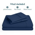 thumbnail image 3 of Bare Home Premium 1800 Collection 4-Piece Bed Sheet Set, Queen, Dark Blue, 3 of 11