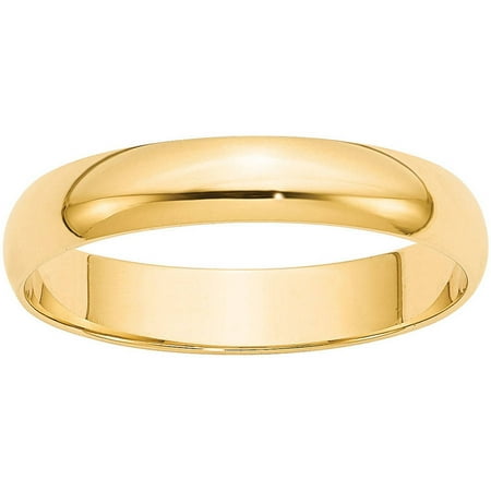 Yellow Gold Kids Ring - 10KY 4mm LTW Half Round Band Size 7