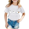 thumbnail image 2 of Ulitacool Tops For Girl Halloween Short Sleeve Cartoon Pattern Crewneck Hallowma Tee 4-5 Years White, 2 of 4