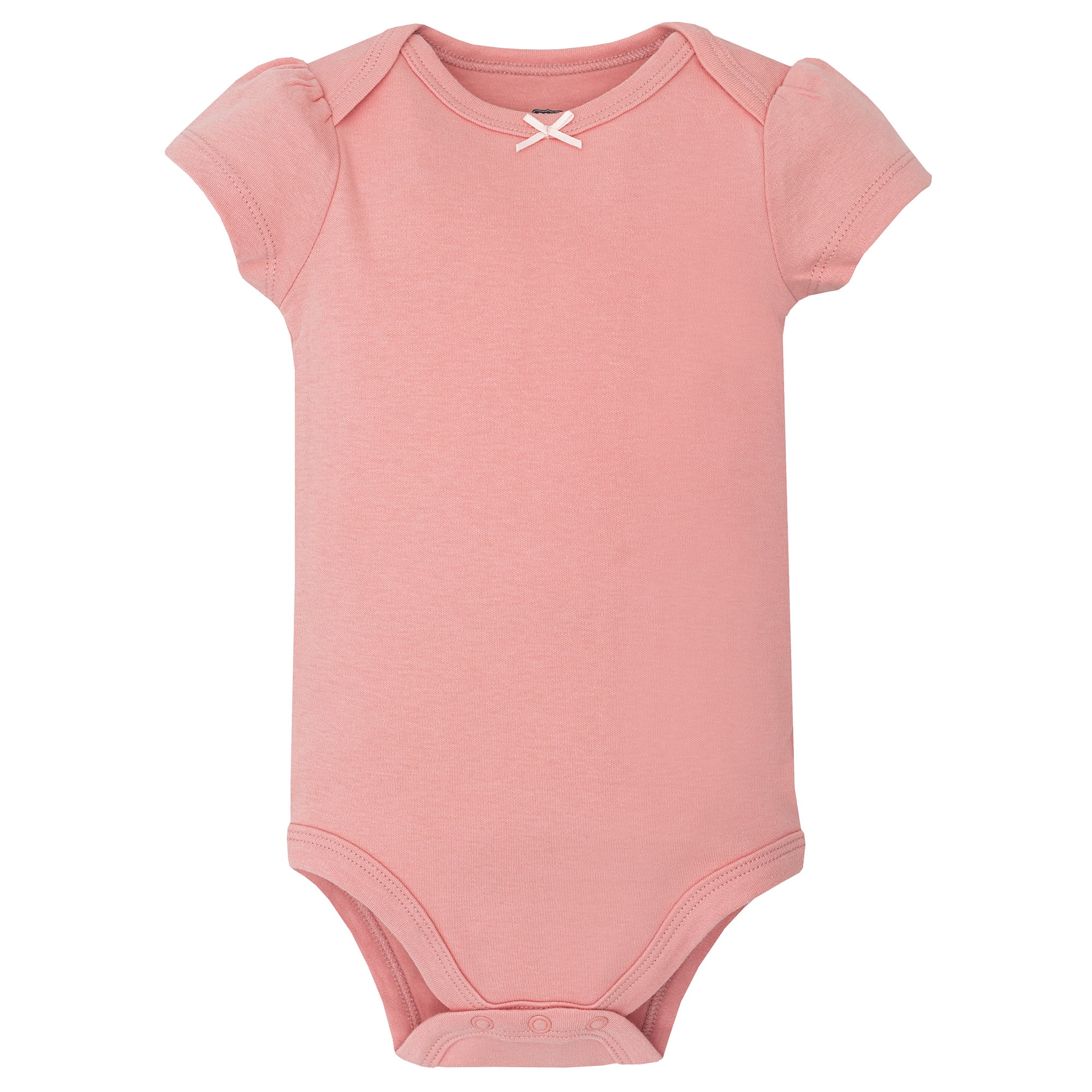 Hudson Baby Infant Girls Cotton Bodysuits 5-Pack, Soft Pink Sage Rose, 0-3 Months