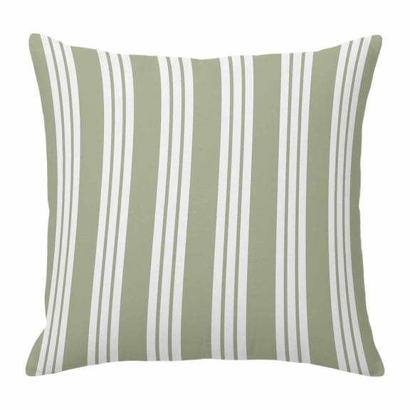 Throw Pillow Covers, Striped Sage Green 24x24 Pillow Covers for Couch/Sofa/Bed, Farmhouse Line Stripes Classic Decorative Square Linen Cushion Pillowcase for Home Decor