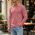 thumbnail image 6 of Mens Long Sleeve Polo Shirts Classic Breathable Golf Work Pullover Tops, 3XL, 6 of 7