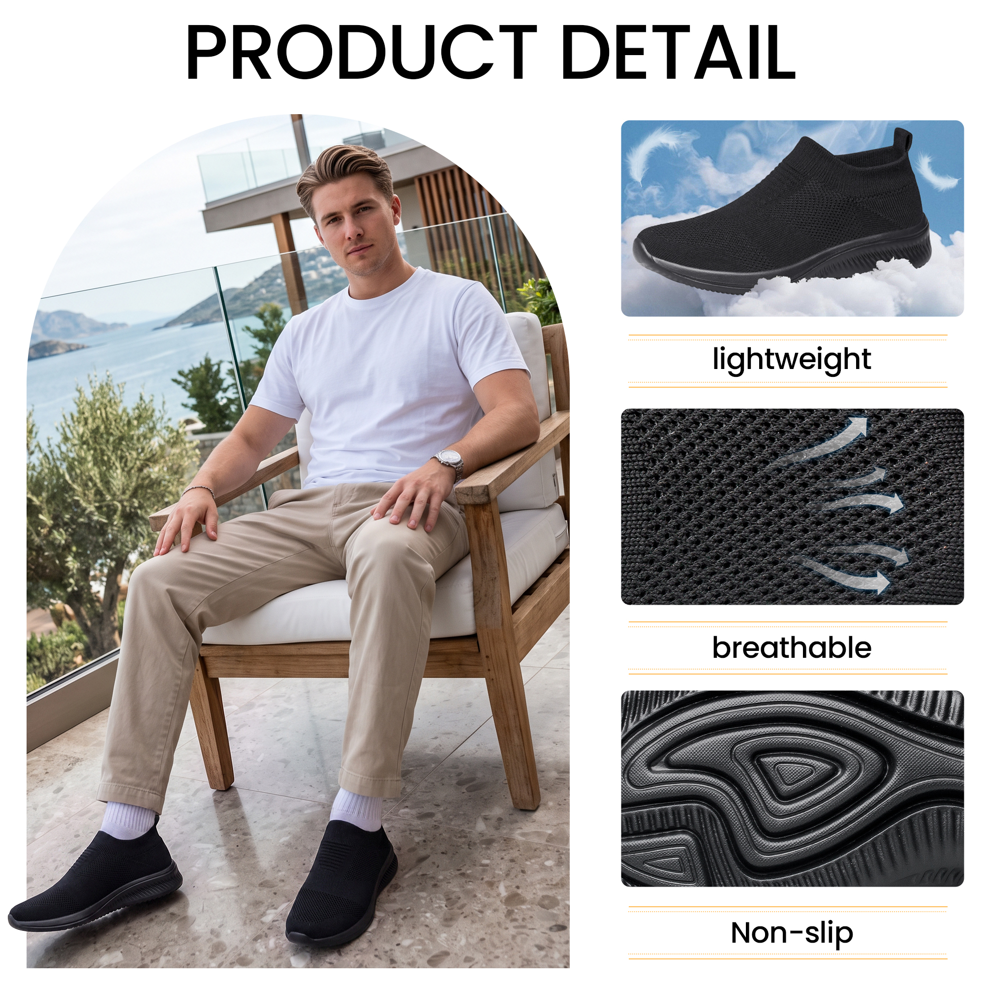 ADQ Men's Slip-On Casual Sneaker Lightweight photo 4