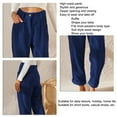 thumbnail image 2 of Loose Straight Trousers High Waisted Pure Color Pockets Stylish Elegant Casual Straight Trousers  for Autumn ANGGREK Otros, 2 of 5