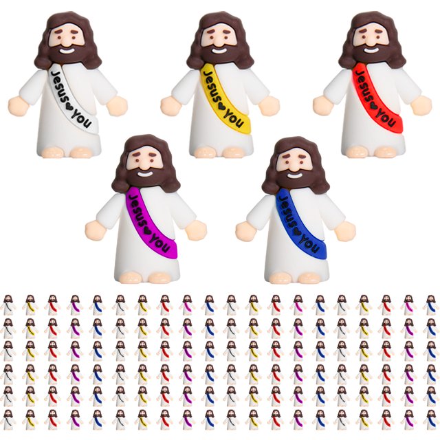 120pcs Little Jesus Figures Jesus Loves You Mini Jesus Figures Hide and Seek Religious Party Favors Sunday School Baptism Gifts