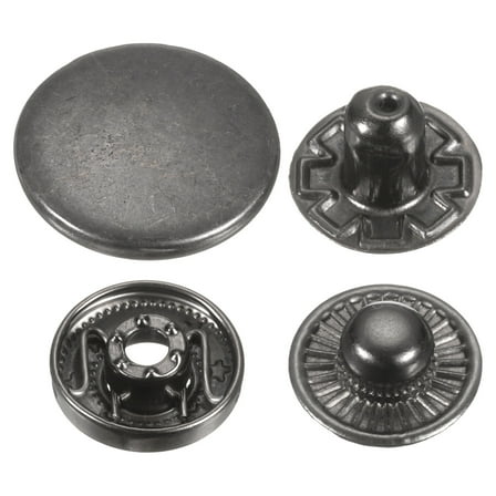 Uxcell 30Set Press-Stud Cap Button 17mm Metal Snap Fastener for Leathers, Gun