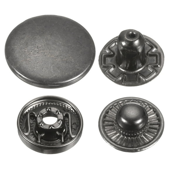 Uxcell 30Set Press-Stud Cap Button 17mm Metal Snap Fastener for Leathers, Gun