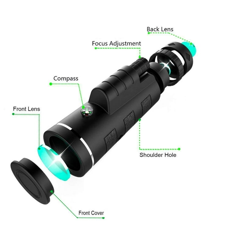 Telescopio Monocular de gran alcance para caza y acampada, Mini HD, 40X60,  Zoom de bolsillo, impermeable, BAK4