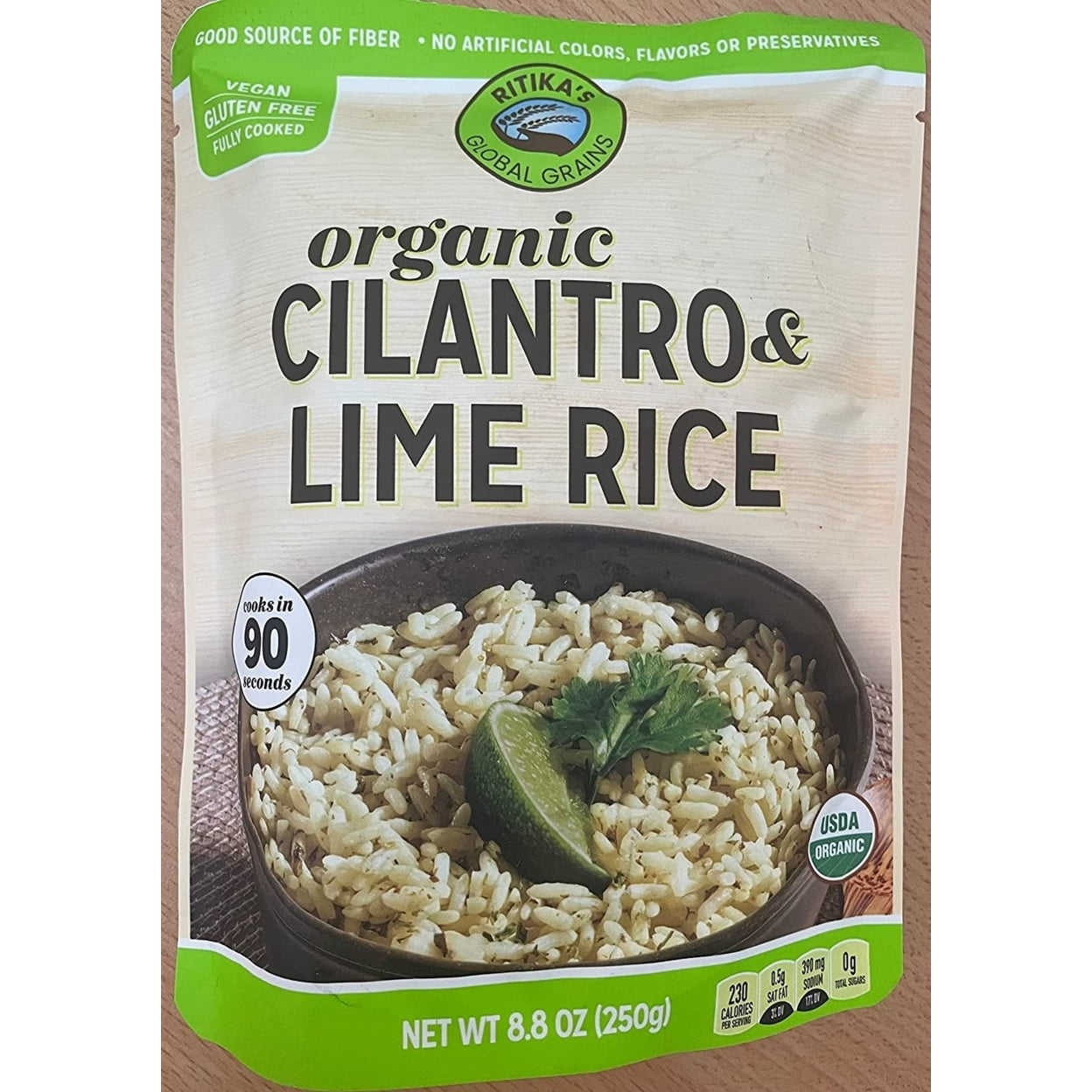 Rikitas Global Grains Organic Cilantro Lime Rice 8.8 Ounce (Pack of 6)