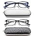thumbnail image 3 of EYEURL Black Computer Reading Glasses 2 Pair Blue Light Blocking 1.75 Magnification Stylish Readers for Women Men Rectangular Frame Transparent Lens and Hard Case, 3 of 4