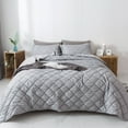 thumbnail image 2 of Silver Grey Plush Soft Quilt with Shams, 2 of 2