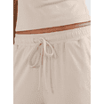 thumbnail image 5 of NMMUED Women's 2 Piece Lounge Sets Sleeveless Tank Tops Wide Leg Pants Sets Tracksuits Matching Outfit Womens Loungewear Set Beige L, 5 of 5