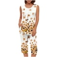 thumbnail image 2 of Conjunto de Verano para las Mujeres Impreso Cuello Redondo sin Mangas Y Pantalones, Casual de Dos Piezas para las Mujeres, 2 of 5