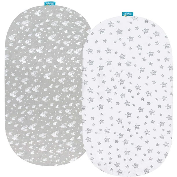 Biloban Bassinet Fitted Sheets Compatible With Baby Delight Snuggle Nest Harmony Portable Infant Lounger 100 Jersey Knit Cotton Grey Print For Boy Com Biloban Bassinet Fitted Sheets, Baby Delight Snuggle Nest Harmony Portable Infant Lounger