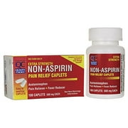 6 Pack Quality Choice Non Aspirin Extra Strength 500mg 100 Caplets Each