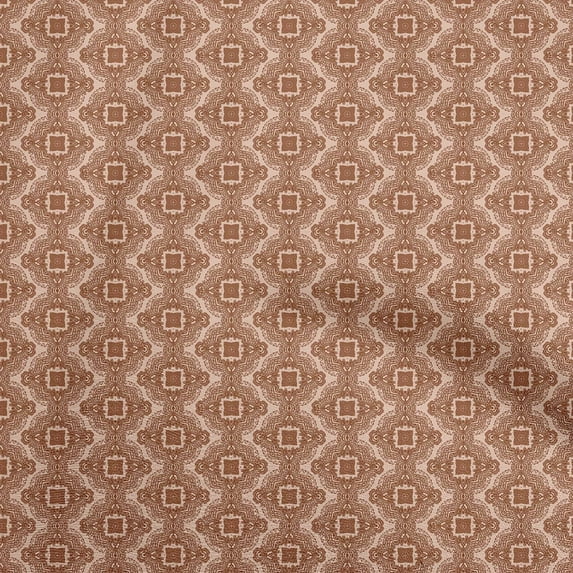 oneOone Polyester Spandex Brown Fabric Geometric Sewing Craft Projects Fabric Prints By Yard 56 Inch Wide