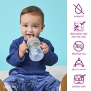 b.box Sippy Cup with Weighted Straw for Toddlers, Leakproof, 8oz - Latte