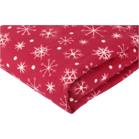 Mainstays Flannel Sheet Set, Red Snowflake Print - Walmart.com ...