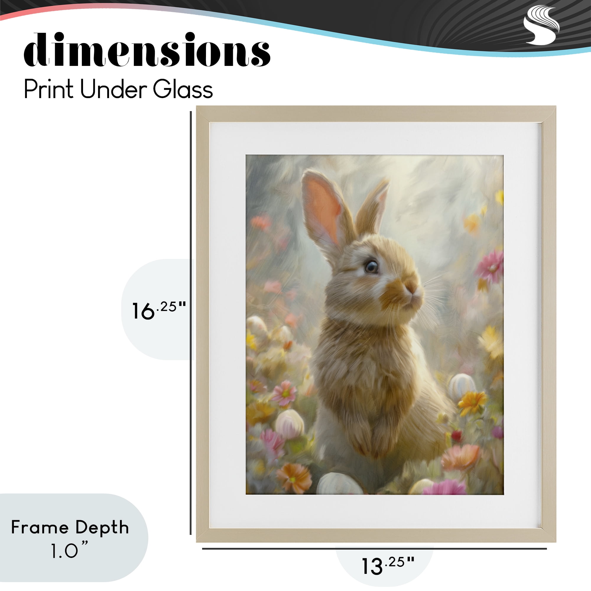 Stupell Industries Bunny Dreams Meadow Birch Framed Print Under Glass, design by Kim Allen