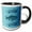 Black/White, variant on 3drose, Three Blue Fish Polka Dots Beach Themed Art, 15oz Mug