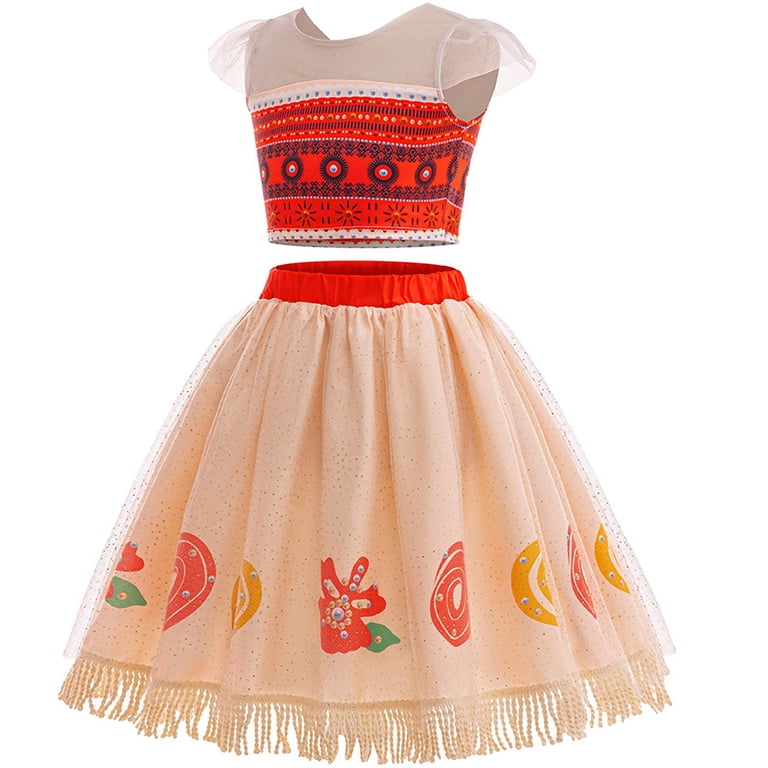 Girls Moana Princess Dress Halloween Birthday Outfits Dress Two-Pieces Crop Top Tassel Skirt Set - Walmart.com Girls Moana Princess Dress Halloween Birthday Outfits Dress Two-Pieces Crop Top Tassel Skirt Set - Walmart.com